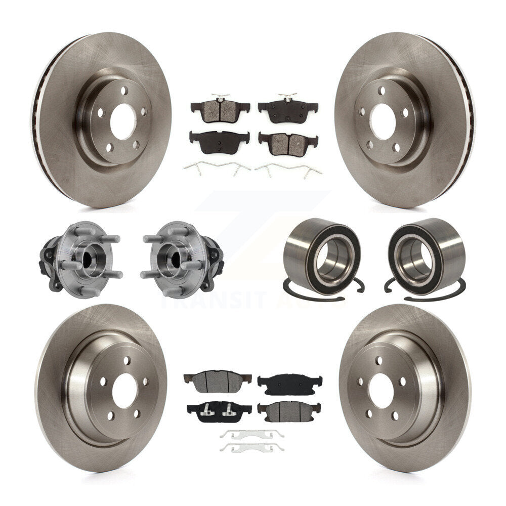 Kit de rotors et plaquettes de frein à disque, roulement de moyeu avant et arrière (10 pièces) pour Ford Edge FW 2015