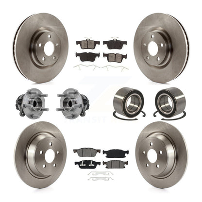 Kit de rotors et plaquettes de frein à disque, roulement de moyeu avant et arrière (10 pièces) pour Ford Edge FW 2015
