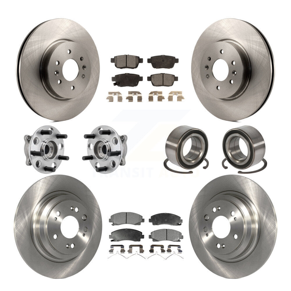 Kit de rotor et de plaquettes de frein avec roulement de moyeu avant et arrière (10 pièces) pour Acura TL AW 2009 – 2013
