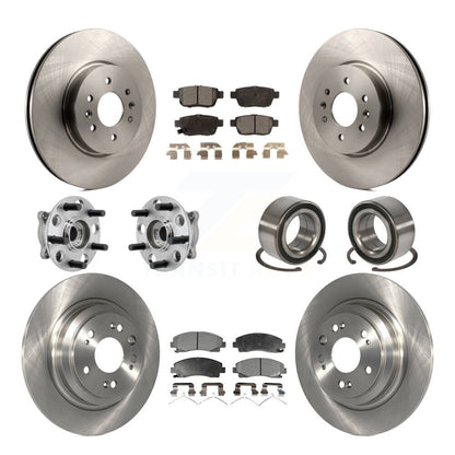 Kit de rotor et de plaquettes de frein avec roulement de moyeu avant et arrière (10 pièces) pour Acura TL AW 2009 – 2013