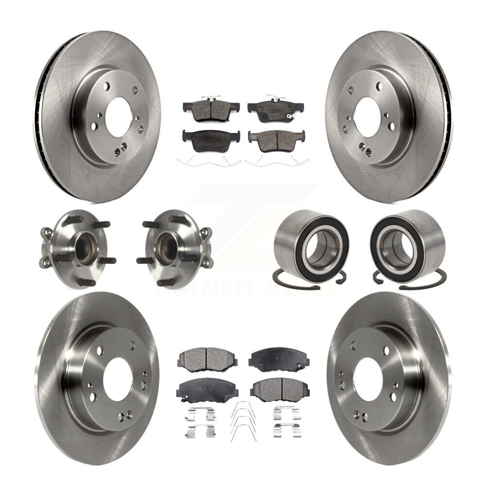 Kit de Rotor et de plaquettes de frein à disque, roulement de moyeu de roue avant et arrière (10 pièces) pour Honda Civi
