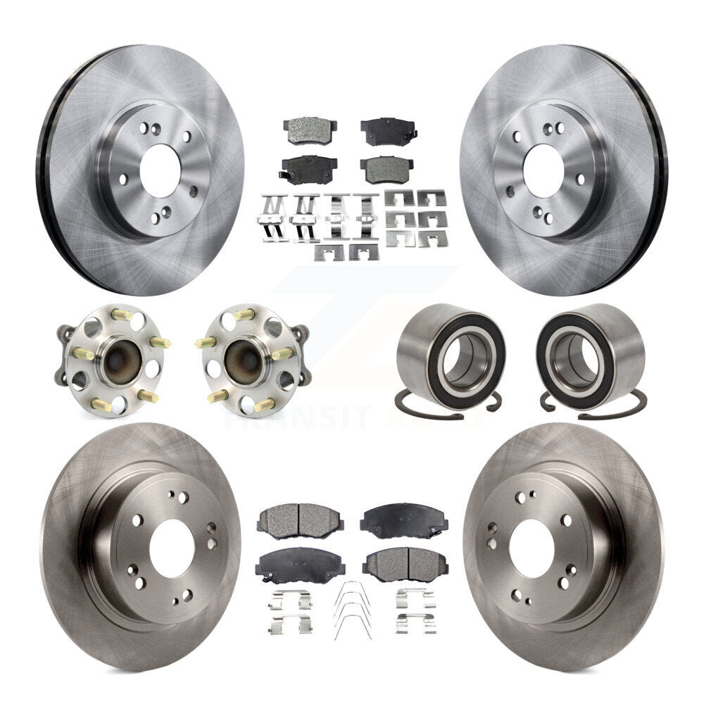 Kit de rotors et plaquettes de frein à disque, roulements de moyeu avant et arrière (10 pièces) pour Honda Accord