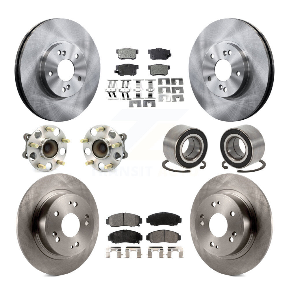 Kit de rotors et plaquettes de frein à disque, roulements de moyeu avant et arrière (10 pièces) pour Honda Accord