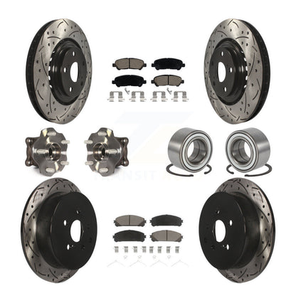 Kit de rotor et de plaquettes de frein revêtus de roulement de moyeu avant et arrière (10 pièces) pour Toyota Highlande