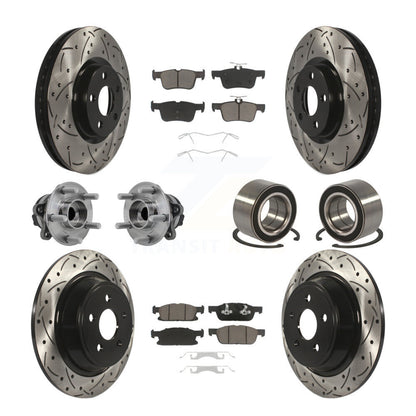 Kit de plaquettes de rotor de frein enduites de roulement de moyeu avant et arrière (10 pièces) pour Ford Edge FW 2015