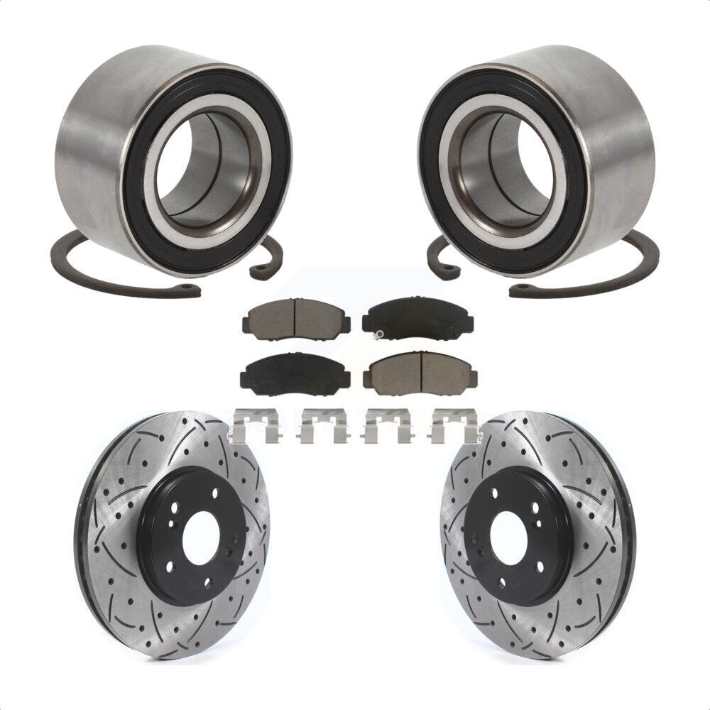 Kit de plaquettes de Rotor de frein fendues percées avec roulement de roue avant, pour Honda Accor