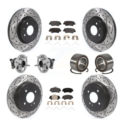 Kit de rotor et de plaquettes de frein revêtus de roulement de moyeu avant et arrière (10 pièces) pour Kia Rio Hyunda