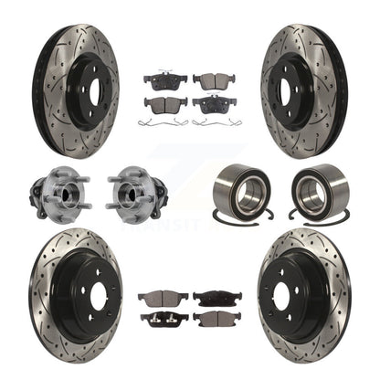 Kit de plaquettes de rotor de frein enduites de roulement de moyeu avant et arrière (10 pièces) pour Ford Edge FW 2015