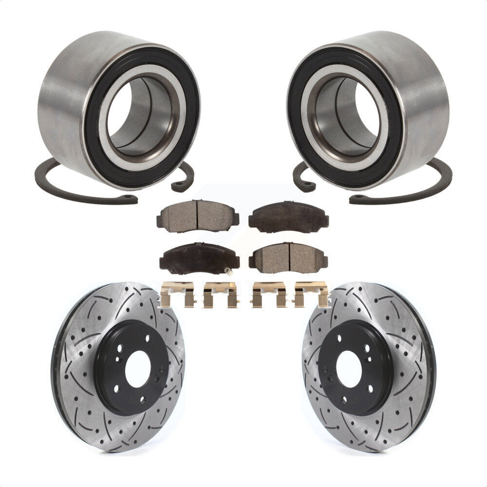 Kit de plaquettes de Rotor de frein fendues percées avec roulement de roue avant, pour Honda Accor