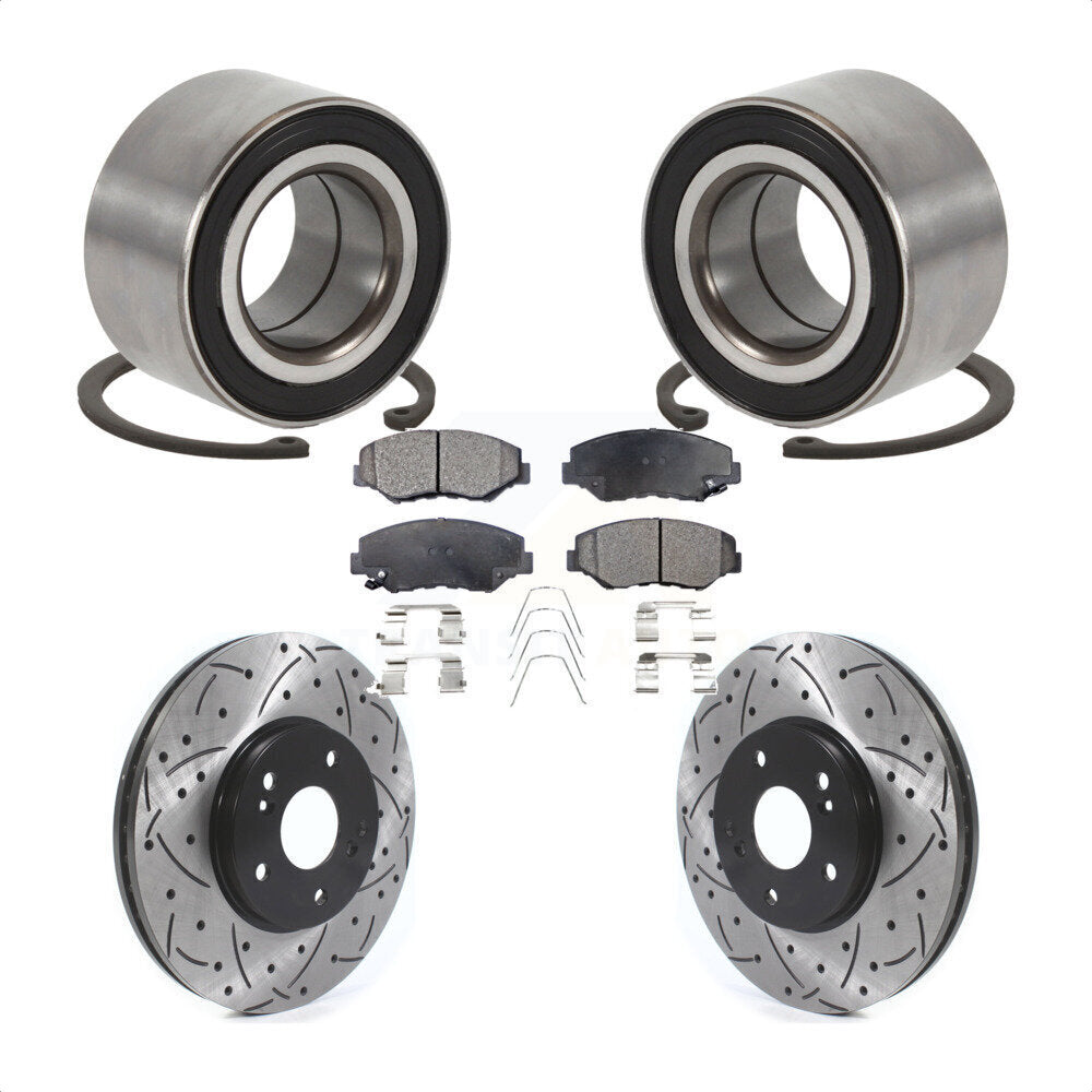 Kit de plaquettes de Rotor de frein fendues percées avec roulement de roue avant, pour Honda Accor