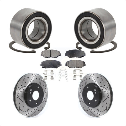 Kit de plaquettes de Rotor de frein fendues percées avec roulement de roue avant, pour Honda Accor