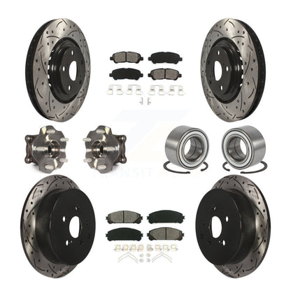 Kit de rotor et de plaquettes de frein revêtus de roulement de moyeu avant et arrière (10 pièces) pour Toyota Highlande