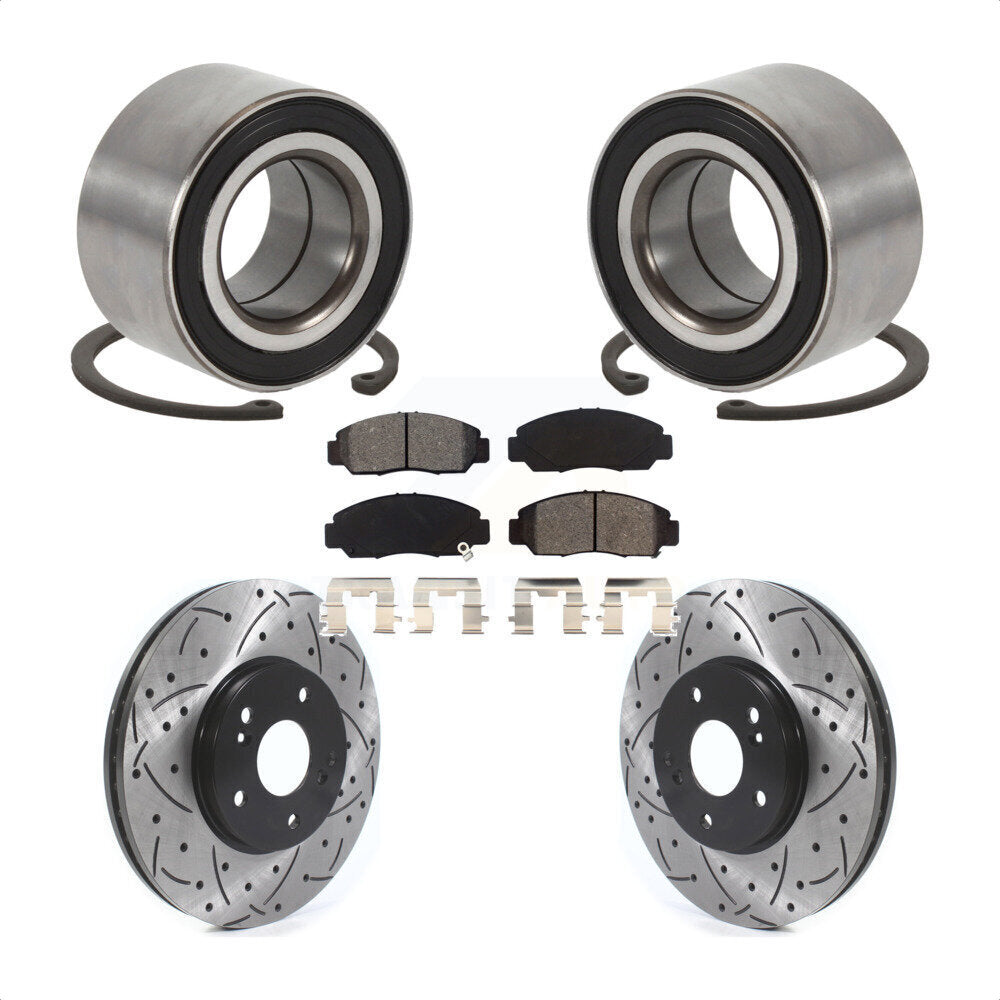 Kit de plaquettes de Rotor de frein fendues percées avec roulement de roue avant, pour Honda Accor