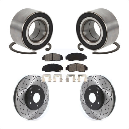 Kit de plaquettes de Rotor de frein fendues percées avec roulement de roue avant, pour Honda Accor