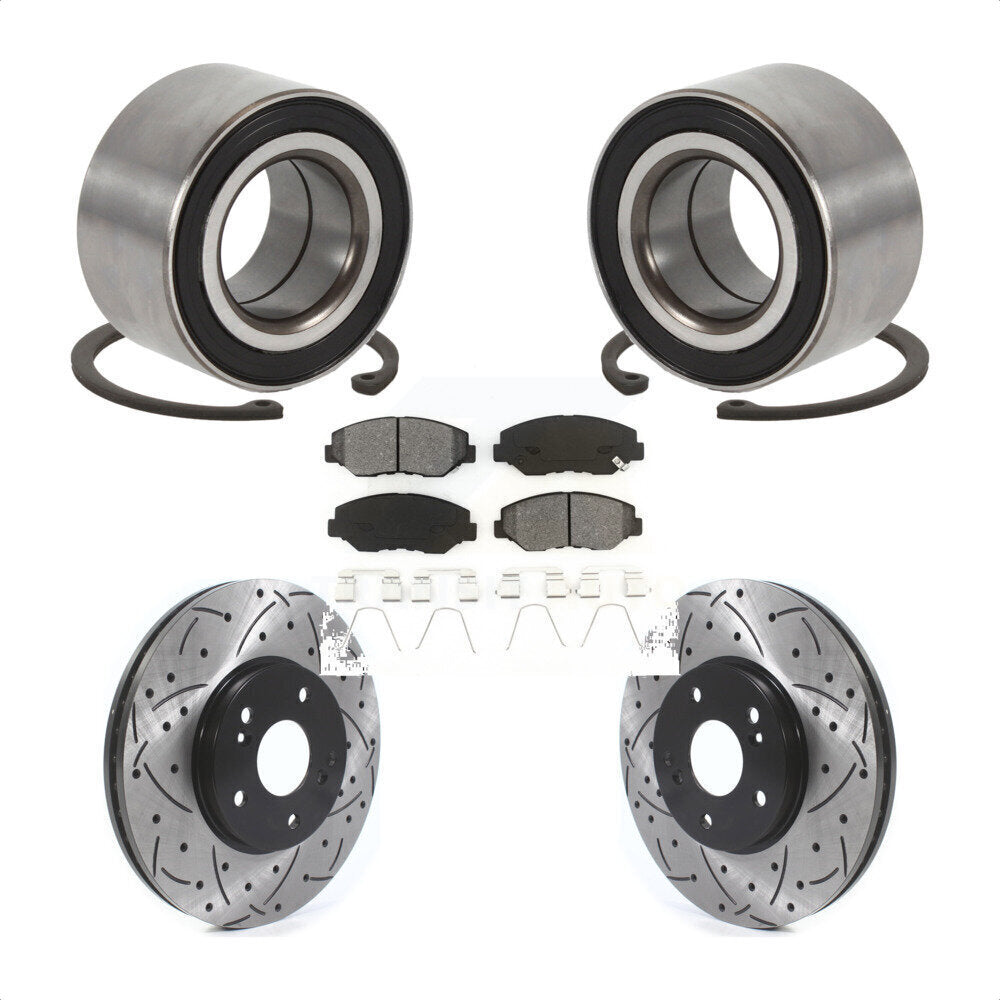 Kit de plaquettes de Rotor de frein fendues percées avec roulement de roue avant, pour Honda Accor