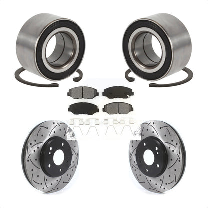 Kit de plaquettes de Rotor de frein fendues percées avec roulement de roue avant, pour Honda Accor