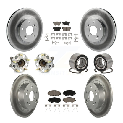 Kit de rotor et de plaquettes de frein à disque revêtus de roulement de moyeu avant et arrière (10 pièces) pour Honda Accor