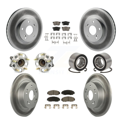 Kit de rotor et de plaquettes de frein à disque revêtus de roulement de moyeu avant et arrière (10 pièces) pour Honda Accor