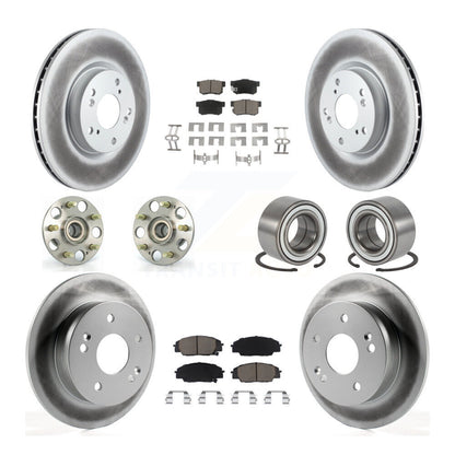 Kit de rotors et plaquettes de frein revêtus de roulement de moyeu avant et arrière (10 pièces) pour Acura RSX type-