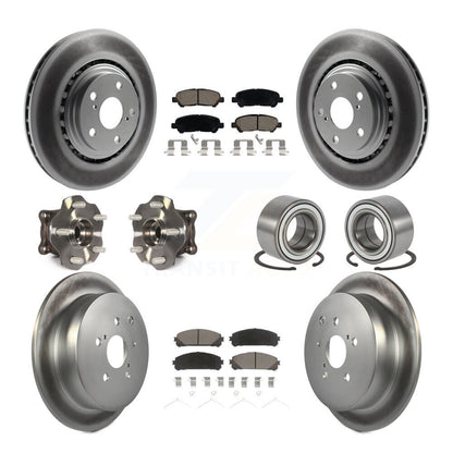 Kit de rotor et de plaquettes de frein revêtus de roulement de moyeu avant et arrière (10 pièces) pour Toyota Highlande