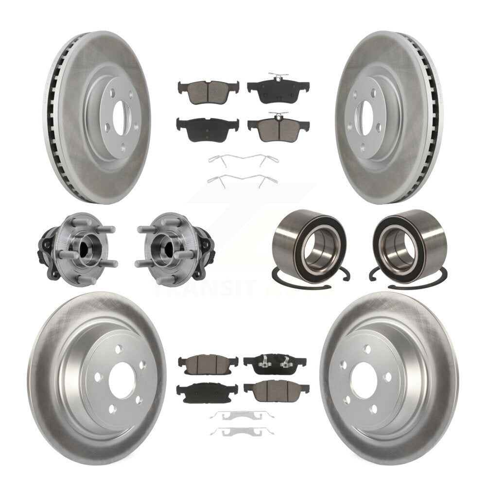 Kit de plaquettes de rotor de frein enduites de roulement de moyeu avant et arrière (10 pièces) pour Ford Edge FW 2015