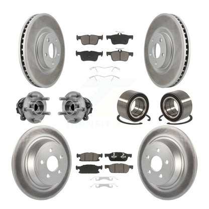 Kit de plaquettes de rotor de frein enduites de roulement de moyeu avant et arrière (10 pièces) pour Ford Edge FW 2015