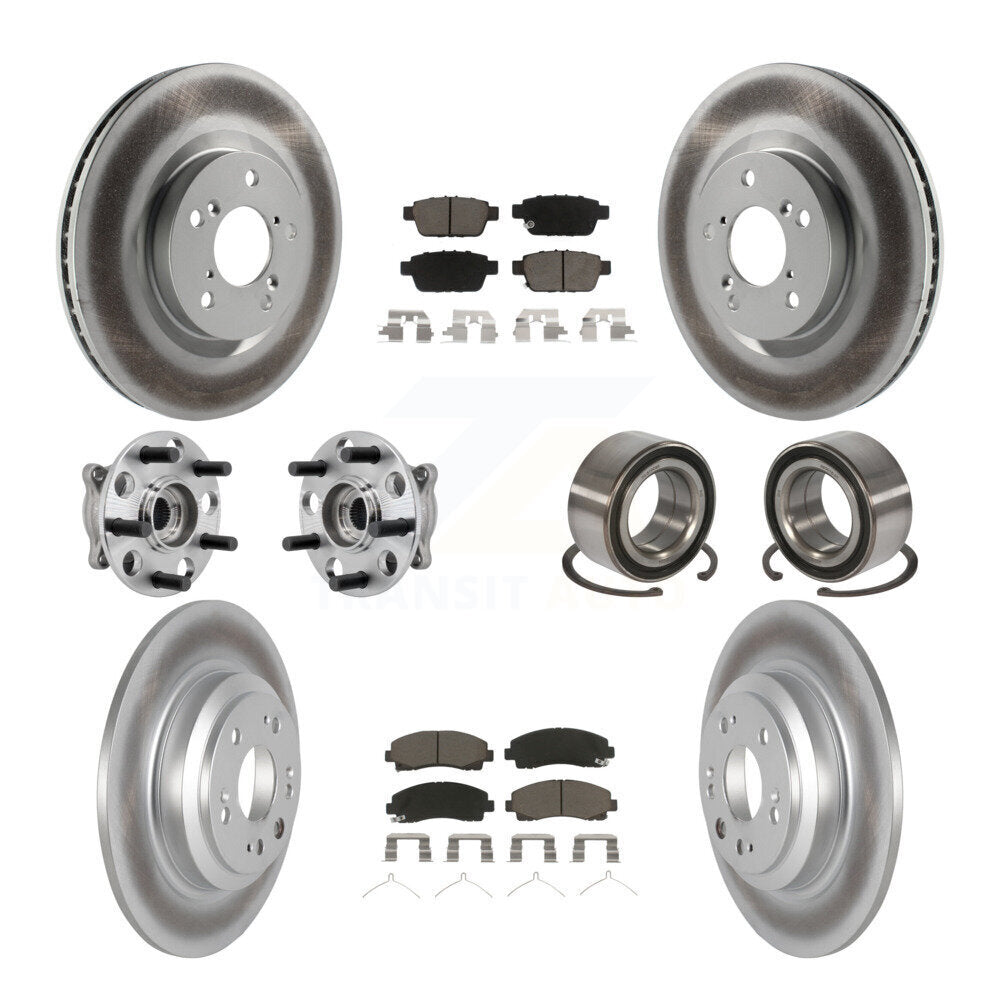 Kit de plaquettes de rotor de frein enduites de roulement de moyeu avant et arrière (10 pièces) pour Acura TL AW 09-13