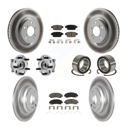 Kit de plaquettes de rotor de frein enduites de roulement de moyeu avant et arrière (10 pièces) pour Acura TL AW 09-13