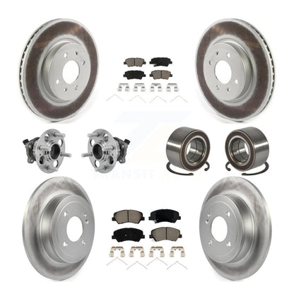 Kit de rotor et de plaquettes de frein revêtus de roulement de moyeu avant et arrière (10 pièces) pour Kia Rio Hyunda