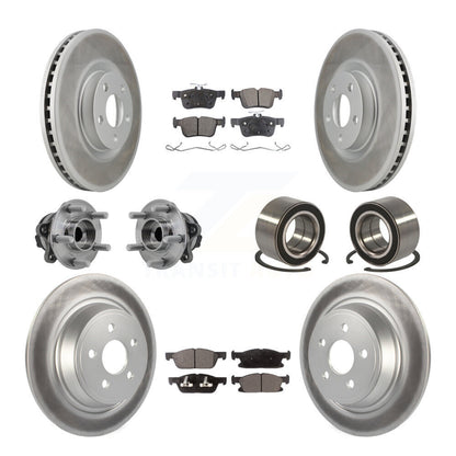 Kit de plaquettes de rotor de frein enduites de roulement de moyeu avant et arrière (10 pièces) pour Ford Edge FW 2015