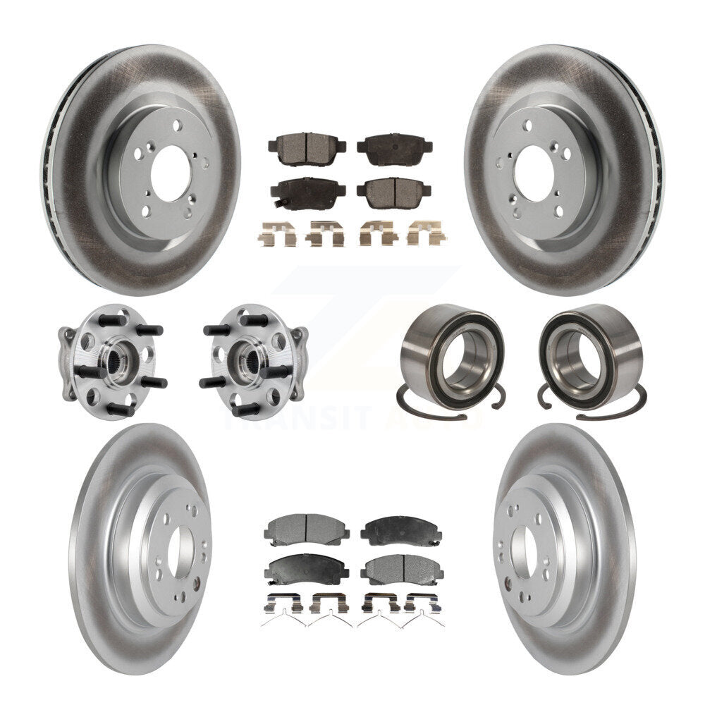 Kit de plaquettes de rotor de frein enduites de roulement de moyeu avant et arrière (10 pièces) pour Acura TL AW 09-13