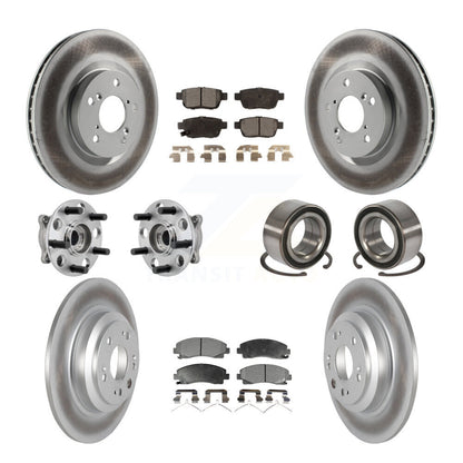 Kit de plaquettes de rotor de frein enduites de roulement de moyeu avant et arrière (10 pièces) pour Acura TL AW 09-13