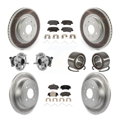 Kit de rotor et de plaquettes de frein revêtus de roulement de moyeu avant et arrière (10 pièces) pour Kia Rio Hyunda