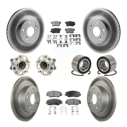 Kit de rotor et de plaquettes de frein à disque revêtus de roulement de moyeu avant et arrière (10 pièces) pour Honda Accor