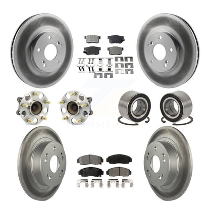 Kit de rotor et de plaquettes de frein à disque revêtus de roulement de moyeu avant et arrière (10 pièces) pour Honda Accor