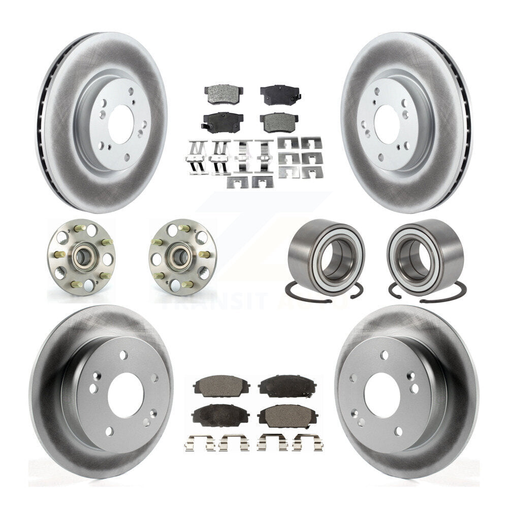 Kit de rotors et plaquettes de frein revêtus de roulement de moyeu avant et arrière (10 pièces) pour Acura RSX type-