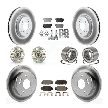 Kit de rotors et plaquettes de frein revêtus de roulement de moyeu avant et arrière (10 pièces) pour Acura RSX type-