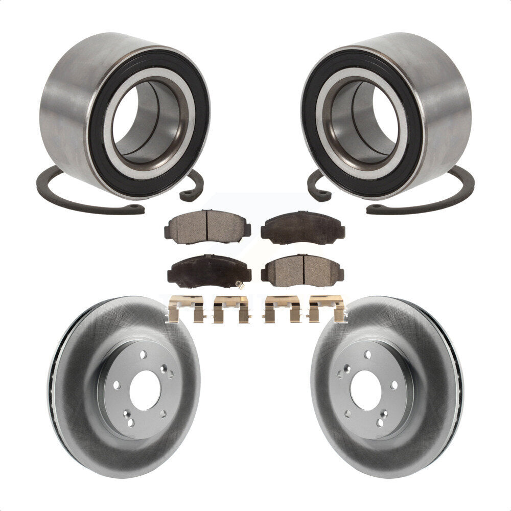 Kit de rotors et plaquettes de frein à disque enduits de roulement de roue avant pour Honda Accord