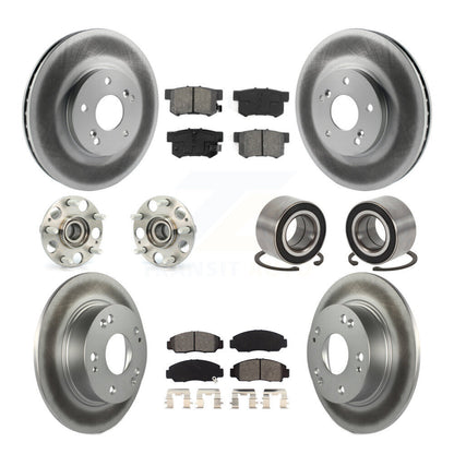 Kit de rotor et de plaquettes de frein à disque revêtus de roulement de moyeu avant et arrière (10 pièces) pour Honda Accor
