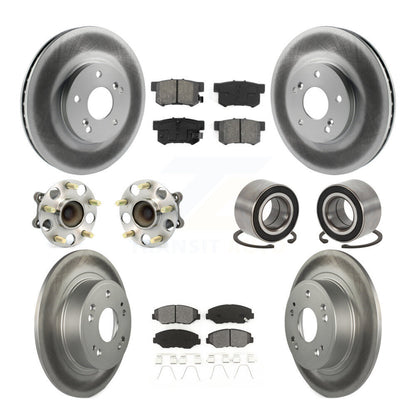 Kit de rotor et de plaquettes de frein à disque revêtus de roulement de moyeu avant et arrière (10 pièces) pour Honda Accor