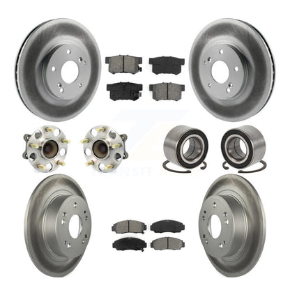 Kit de rotor et de plaquettes de frein à disque revêtus de roulement de moyeu avant et arrière (10 pièces) pour Honda Accor