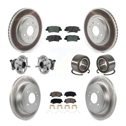 Kit de rotor et de plaquettes de frein revêtus de roulement de moyeu avant et arrière (10 pièces) pour Kia Rio Hyunda