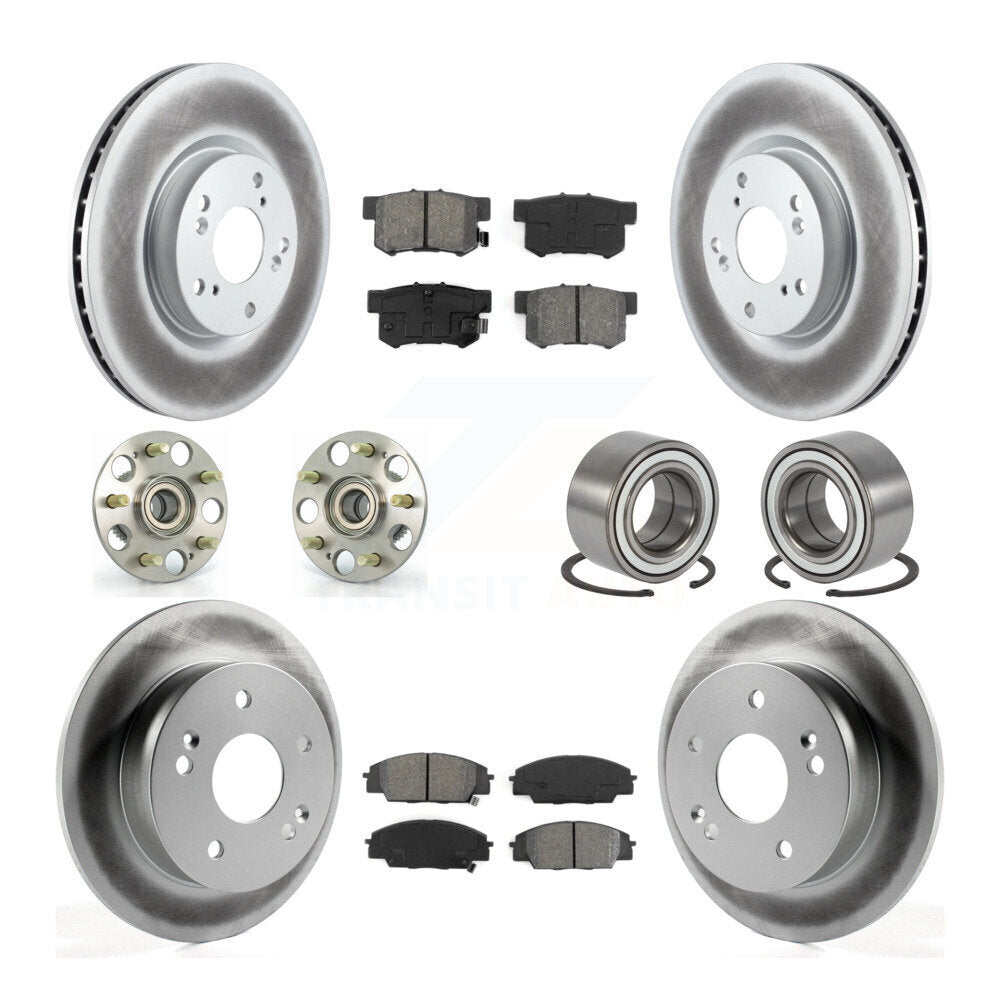 Kit de rotors et plaquettes de frein revêtus de roulement de moyeu avant et arrière (10 pièces) pour Acura RSX type-