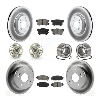 Kit de rotors et plaquettes de frein revêtus de roulement de moyeu avant et arrière (10 pièces) pour Acura RSX type-
