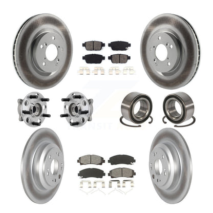 Kit de plaquettes de rotor de frein enduites de roulement de moyeu avant et arrière (10 pièces) pour Acura TL AW 09-13