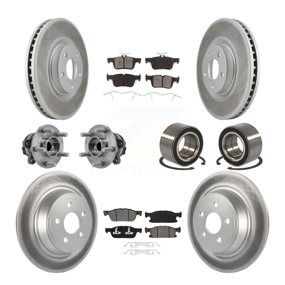 Kit de plaquettes de rotor de frein enduites de roulement de moyeu avant et arrière (10 pièces) pour Ford Edge FW 2015
