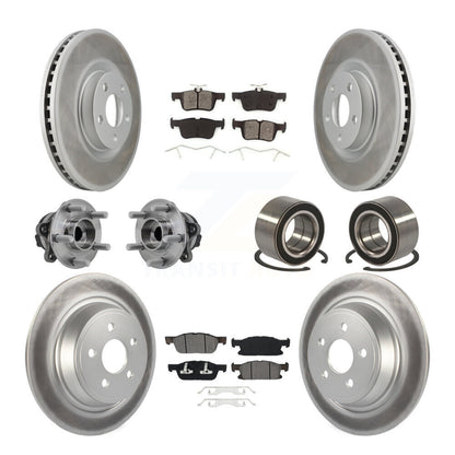 Kit de plaquettes de rotor de frein enduites de roulement de moyeu avant et arrière (10 pièces) pour Ford Edge FW 2015