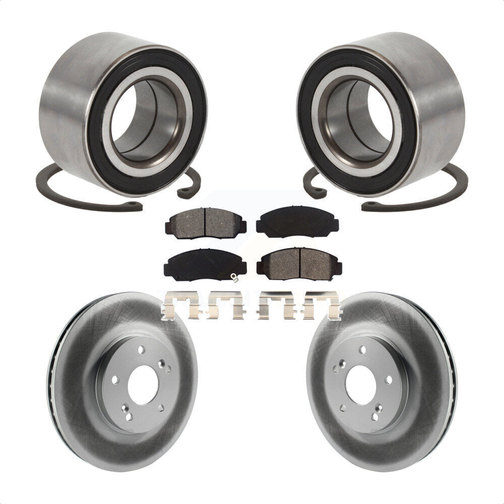 Kit de rotors et plaquettes de frein à disque enduits de roulement de roue avant pour Honda Accord
