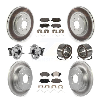 Kit de rotor et de plaquettes de frein revêtus de roulement de moyeu avant et arrière (10 pièces) pour Kia Rio Hyunda