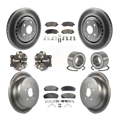 Kit de rotor et de plaquettes de frein revêtus de roulement de moyeu avant et arrière (10 pièces) pour Toyota Highlande